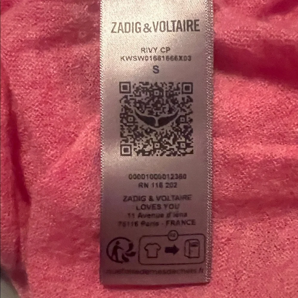 Zadig & Voltaire Cashmere pink V-Neck Long Sleeve Top